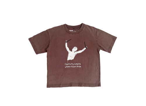 Oversized cropped T-Shirt "Desperate"